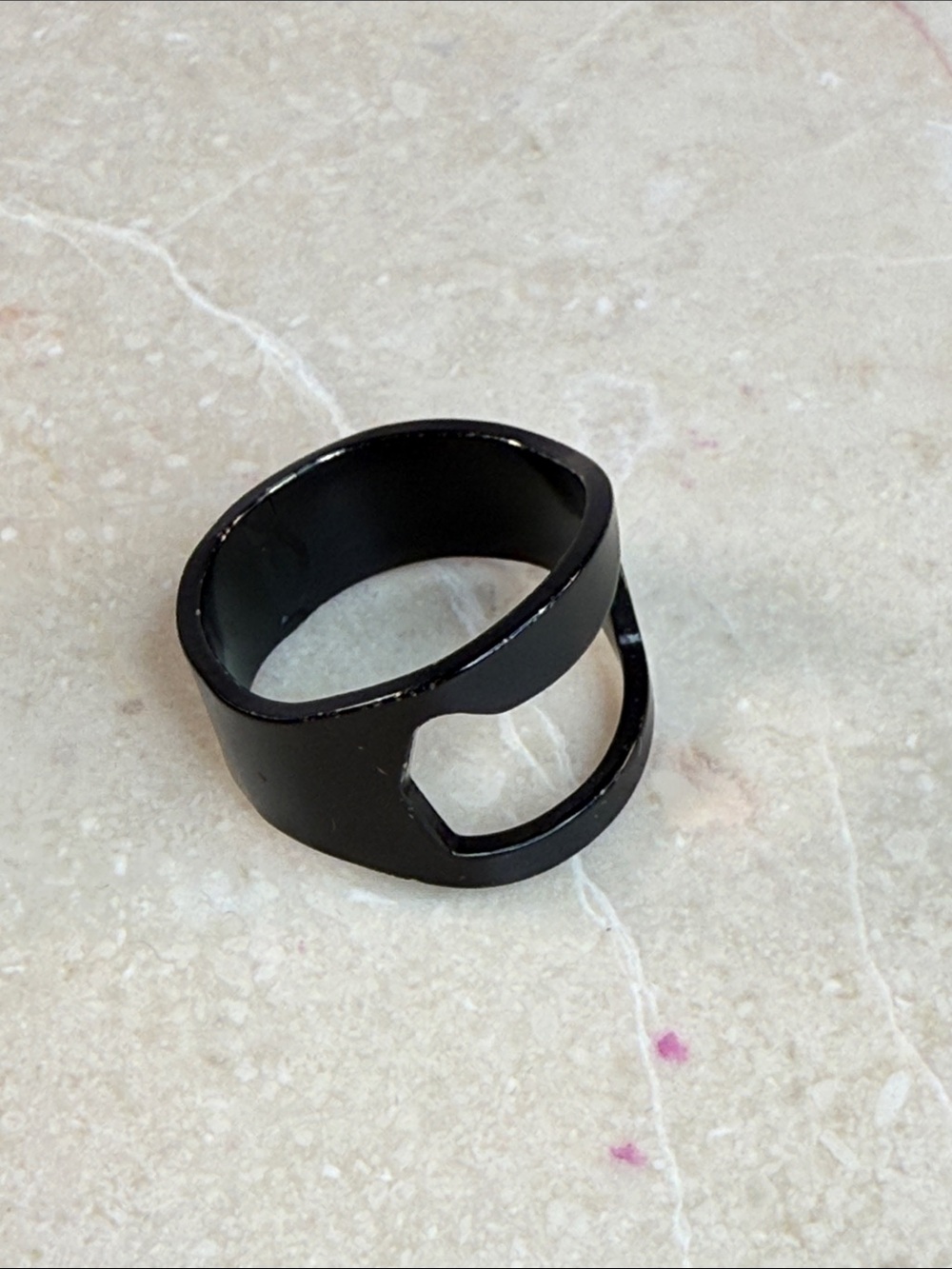 Black Open Bottle Band Ring Unisex Stainless Steel - Party Pants